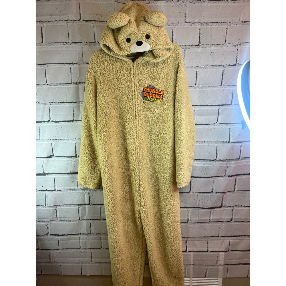 Ted Movie Thunder Buddies For Life Sherpa Fleece Jumpsuit Costume Mens Large